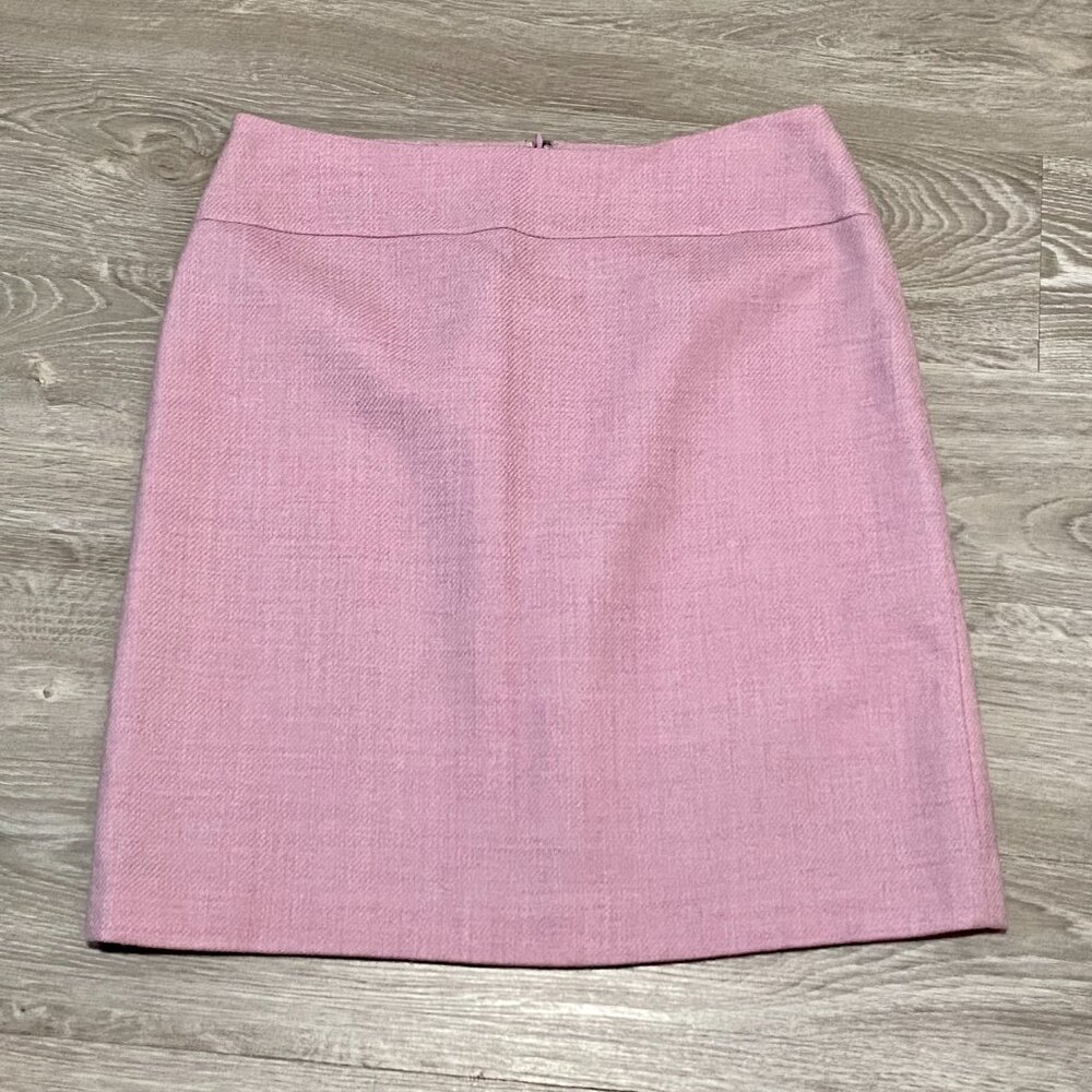 Ann Taylor Loft Pastel Easter Lavender Mid Rise Wool Office Knee Pencil Skirt 8
